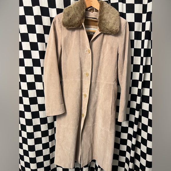 Liz Claiborne vintage Suede Trench Coat - Picture 1 of 15